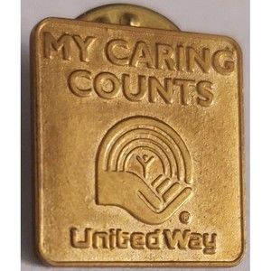 My Caring Counts United Way Union made USA pin brooch